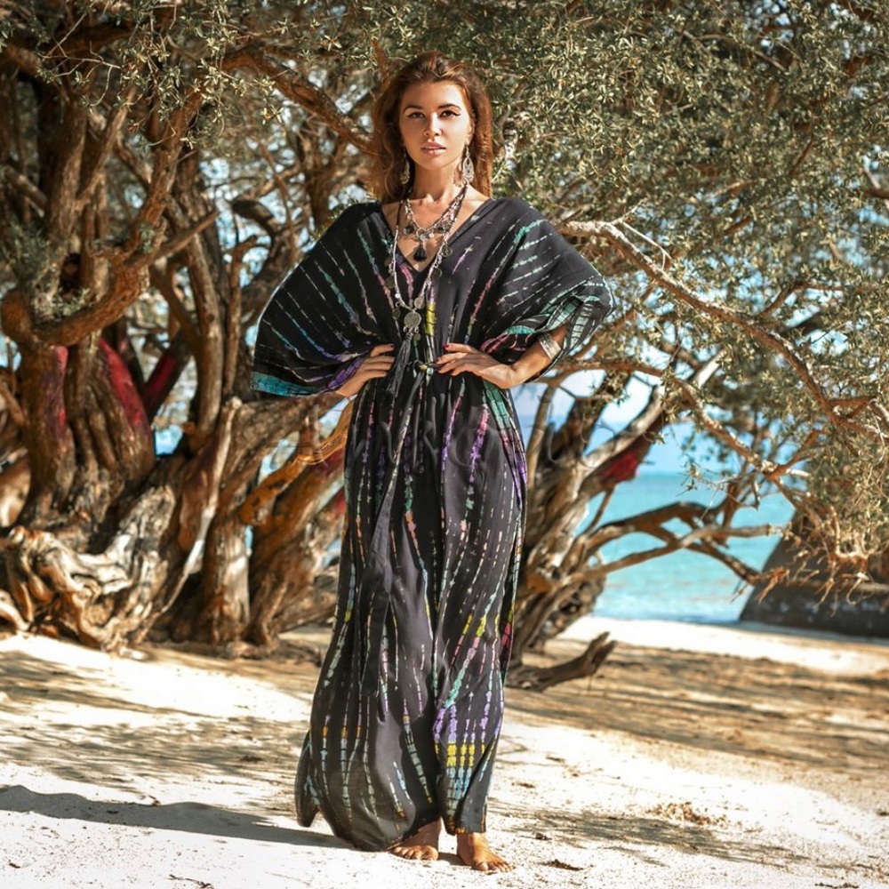 Grace Hand Tie Dye Kaftan summer Caftan Beach Boho Festival Dress One Size Plus